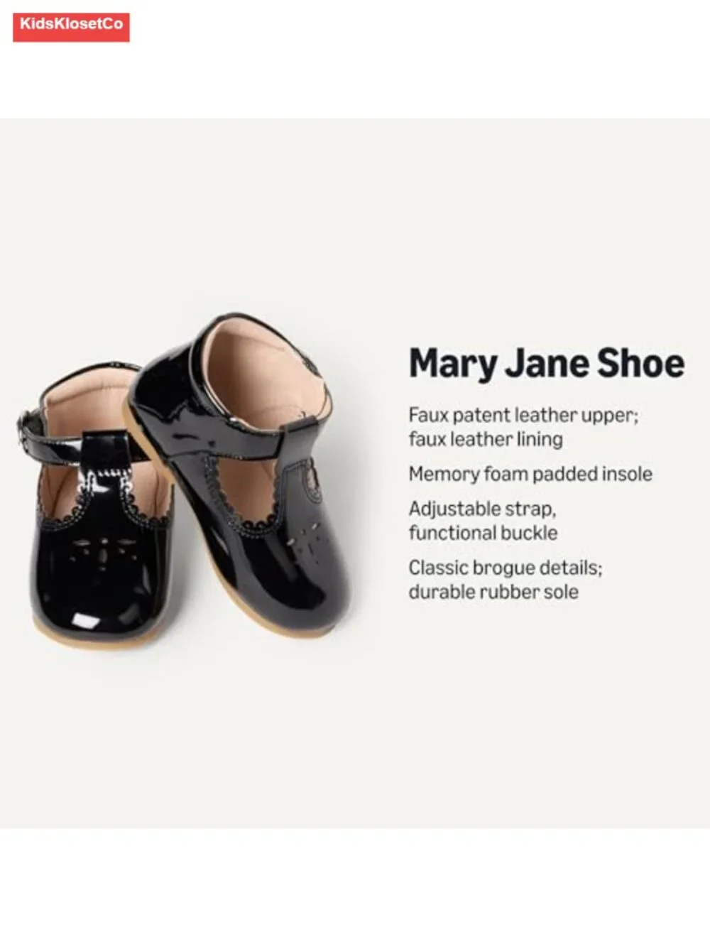 Toddlers & Baby Girls Non-Slip Mary Jane Shoes Faux Patent Leather